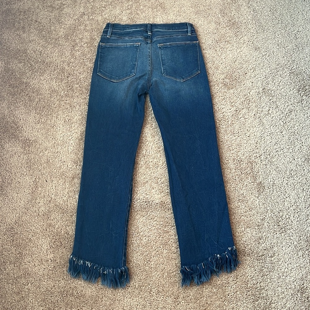 FRAME Le High Straight Fringe Hem Jeans - Picture 8 of 10